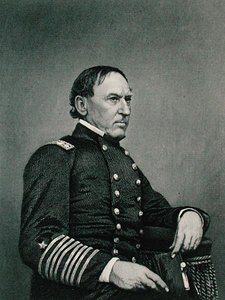 David Glasgow Farragut (1801-70), gegraveerd naar een foto door William G. Jackman (fl. ca. 1840-60) door J. Gurney and Son