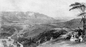 Uitzicht vanaf Box Hill, richting Norbury, Surrey, 19e eeuw