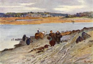 Zeewier Verzamelen aan de Monding van de Rance door J. Hardwicke Lewis