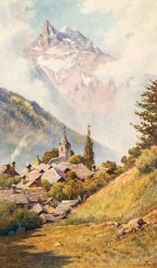 De Dents du Midi van Gryon, boven Bex, JHL (kleurenlitho)