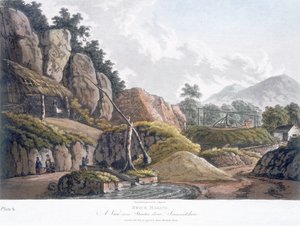 Baksteenmaken nabij Stanton Drew, Somerset, 28 februari 1798 door J. Hassall