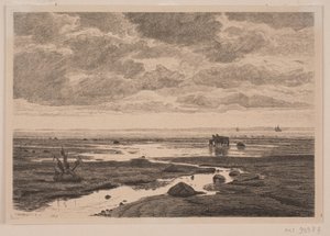 Åens uitmonding in het strand