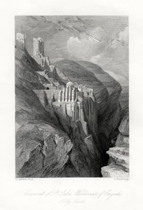 Het klooster van St. Saba, Wildernis van Engadi, Heilig Land door J. Horsburgh