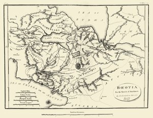 Kaart van het oude Boeotië door J. J. Barthélemy