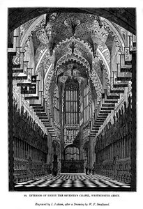 Interieur van de Henry VII Kapel, Westminster Abbey door J. Jackson