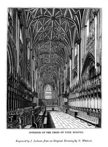 Interieur van het koor van York Minster, ca. 1830-1860 1843 door J. Jackson
