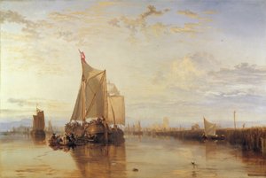 Dort of Dordrecht - De Dort Packet-Boat uit Rotterdam in de windstilte door Joseph Mallord William Turner