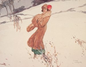 In de sneeuw