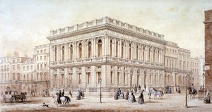 Uitzicht op de Army and Navy Club op Pall Mall, Westminster, Londen, ca. 1853