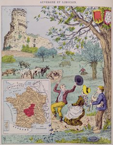 Auvergne en Limousin, illustratie voor Le Tour de France door Marie de Grandmaison