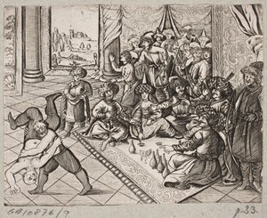 Illustratie voor Adam Olearius, "Persianischer Rosenthal von einem Sinnreichen Poeten Schich Saadi [...]", Schleswig 1660 door J. Muller