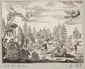 Illustratie bij Adam Olearius, "Persianischer Rosenthal von einem Sinnreichen Poeten Schich Saadi [...]", Schleswig 1660 door J. Muller