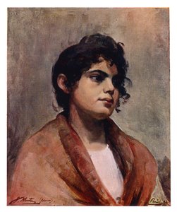 Studie van het hoofd van een Italiaans meisje, 1901 door J Muntz