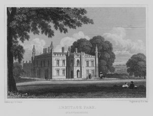Armitage Park, Staffordshire (gravure) door John Preston Neale