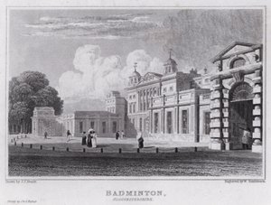 Badminton, Gloucestershire (gravure) door John Preston Neale