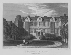 Heslington Hall, Yorkshire door John Preston Neale