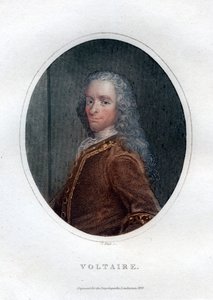 Francois Marie Arouet Voltaire, 18e-eeuwse Franse schrijver en satiricus door J. Pass
