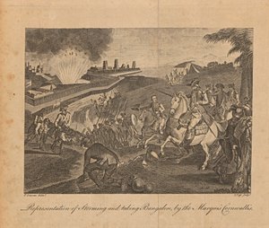 Voorstelling van de bestorming en inname van Bangalore, door de markies Cornwallis