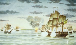 De Slag bij Quilmes tijdens de Cisplatijnse Oorlog (1825-28) tussen Uruguay en Brazilië