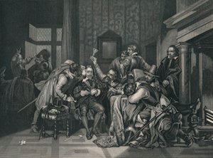 Karel de Eerste in de Wachtkamer, 1649, midden 19e eeuw door J. Rogers