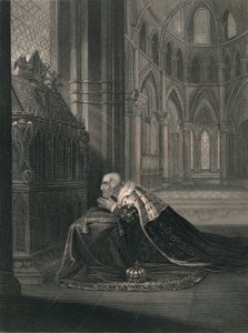 Lodewijk VII, koning van Frankrijk, voor het graf van Becket, midden 19e eeuw