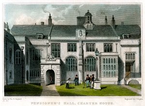 Pensioners Hall, Charterhouse, Londen, 1830 door J. Rogers