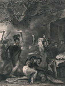 Het bloedbad van de Druïden, midden 19e eeuw door J. Rogers