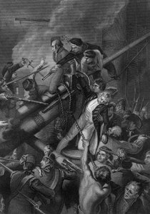 De dood van kapitein Faulknor, 1795 c1857 door J. Rogers