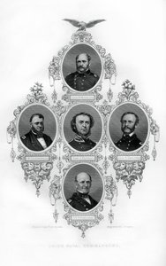 Union Civil War Admiraals Winslow, Goldsborough, Du Pont, Dahlgren en Stringham, 1862-1867 door J. Rogers