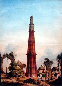 Qutb Minar, Delhi, c.1815 door J. Smith