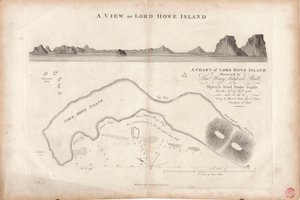 Een kaart van Lord Howe Island door J. Stockdale