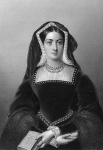 Catherine van Aragon 1485-1536, de eerste vrouw van koning Hendrik VIII, 1851 door J. W. Knight