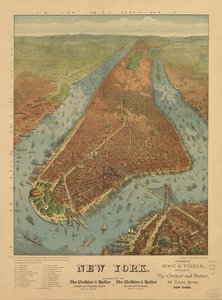 Kaart van New York (niet op schaal) door J. W. Root and Tinker Williams