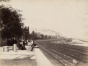 Uitzicht op 35th Street naar het noorden, Chicago, ca. 1888