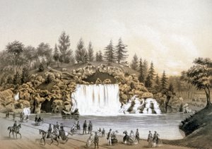 De waterval van Bois de Boulogne, c.1860 door J. Walter