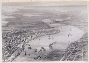 Vogelvlucht van New Orleans, uit 