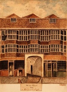 White Hart Inn, Bishopsgate Street, ca. 1810 door J. Williams
