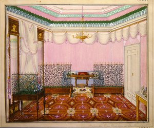 Een neoklassieke Biedermeier schrijfkamer in het Schloss Ballenstedt, Saxe-Anhalt door J. Willing