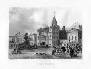 Horse Guards, Londen, 19e eeuw door J. Woods