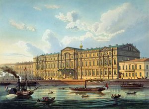 Paleis van Groothertog Mikhail en Paleis Embankment, gedrukt door Jacottet en Bachelier, uitgegeven door Lemercier, Parijs, 1850s