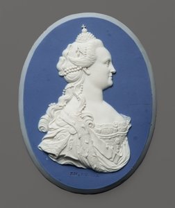 Portretmedaillon van keizerin Catharina II van Rusland, ca. 1775 door J. and Bentley Wedgwood