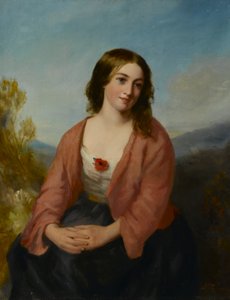 Jonge Vrouw in een Roze Jurk door J. or H. Stannier