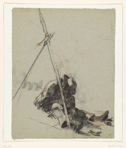Een Maaier door Jac van Looij (signed by artist)
