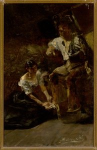 Voetwassing (Siberische scène) door Jacek Malczewski