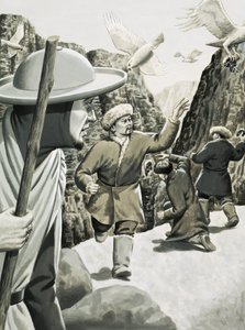 Ongeïdentificeerde Chinese () soldaten aangevallen door vogels door Jack Keay