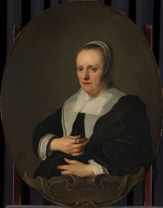 Portret van Sara de Bie door Jacob Adriaensz. Backer
