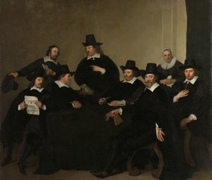 Regenten van het Nieuwe Zijds Instituut voor de Buitenzorg van de Armen, Amsterdam, c.1650 door Jacob Adriensz Backer