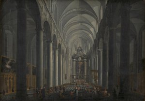 Interieur van de Jezuïetenkerk in Brugge door Jacob Balthasar Peeters