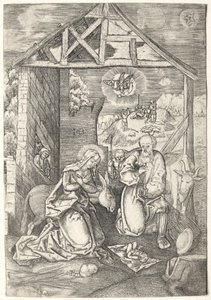 De geboorte van Christus door Jacob Binck