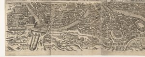 Plattegrond van Rome ten tijde van keizer Augustus (onderste blad) door Jacob Bos